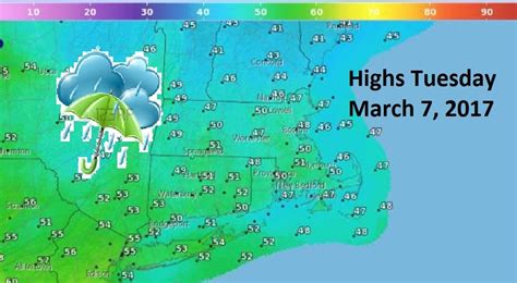 Tuesday Forecast: Temps in mid 40s with rain showers